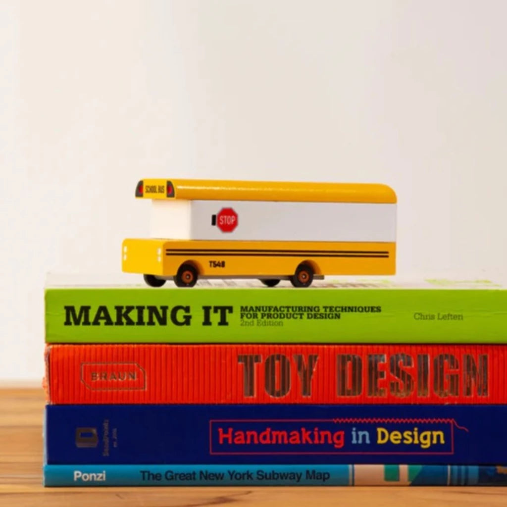 Candylab School Bus | 5" x 2" | Made from Beechwood | Ages 3+