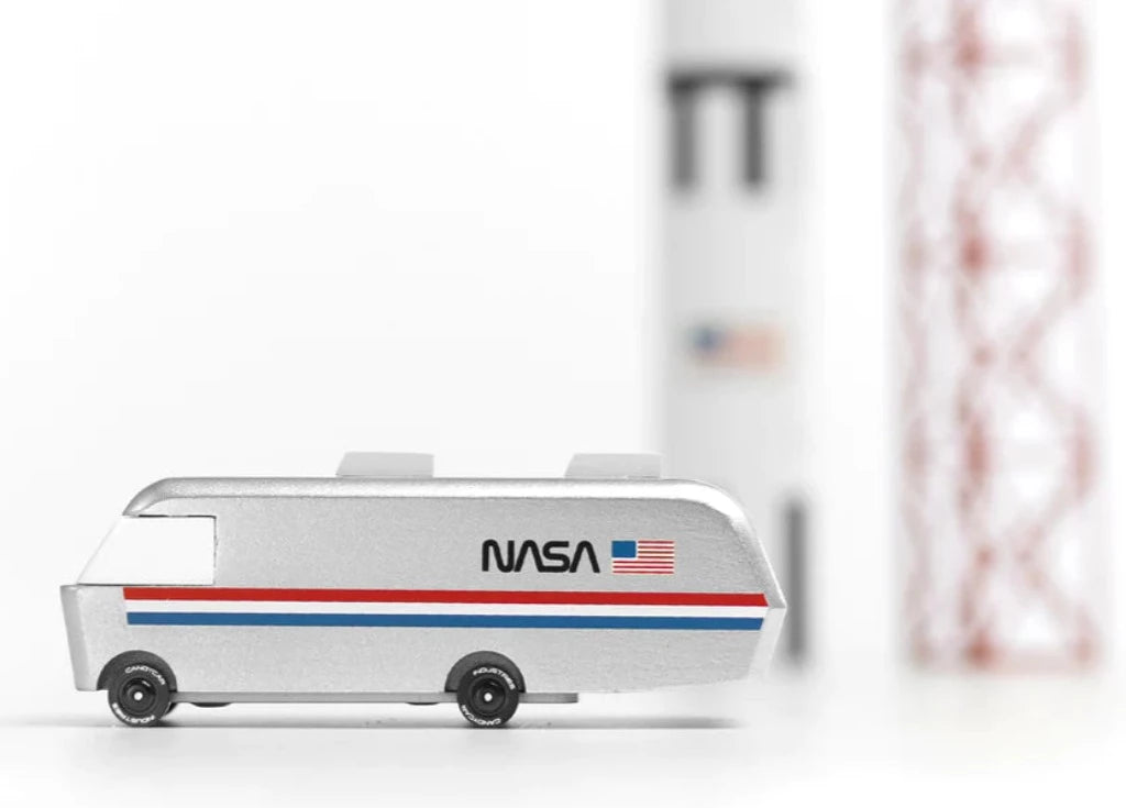 Candylab NASA Astrovan | Ages 3+ | ~5" x 2" | Silver on Wood