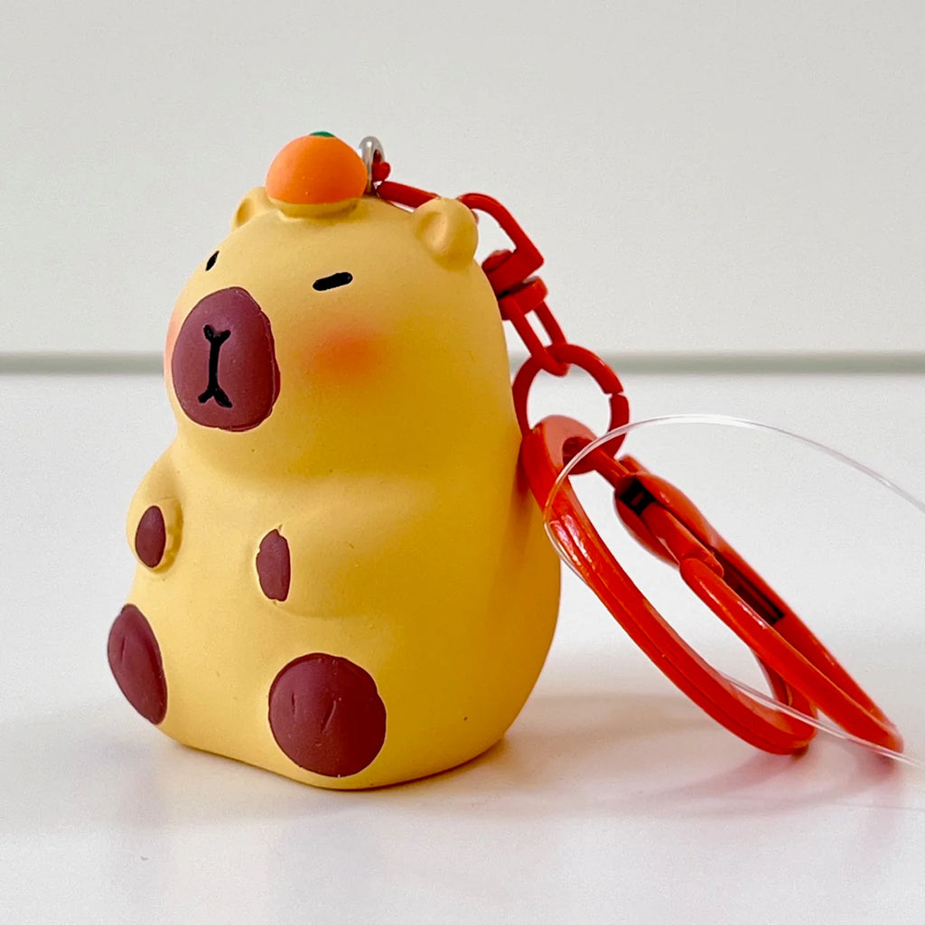 Capybara bag charm /  plain capybara shown here | silicon | child safe | has a clip for hanging and key  holder