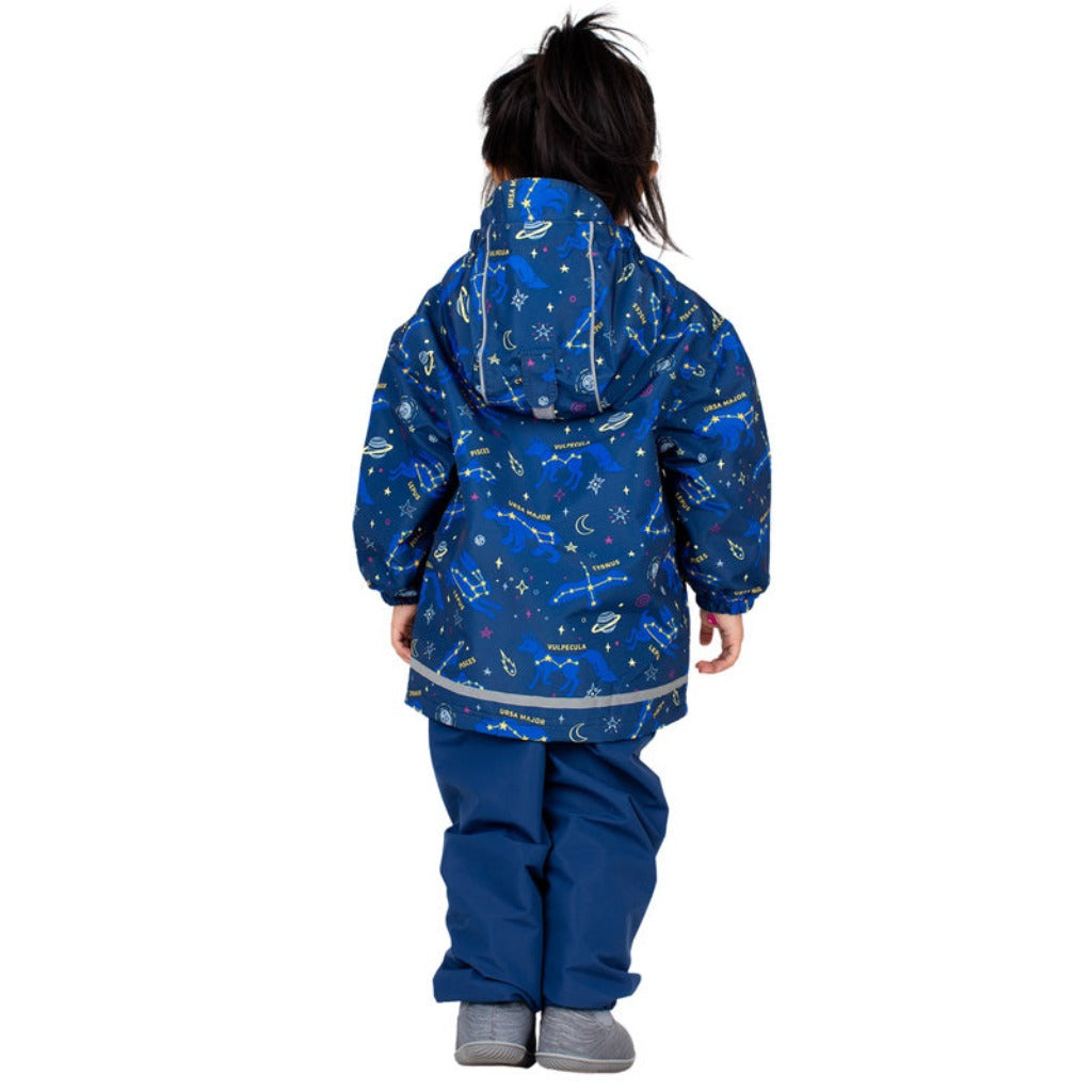 Jan & Jul Fleece Lined Constellations Rain Jacket | Waterproof | Windproof |  Breathable  - back view