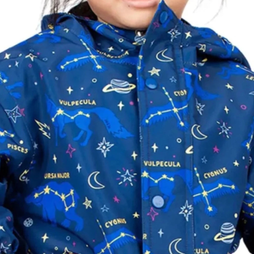 Jan & Jul Fleece Lined Constellations Rain Jacket | Waterproof | Windproof |  Breathable  - closeup