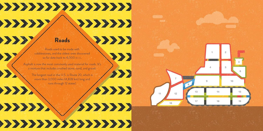 Children create construction scenes by matching numbered stickers to numbered grids on pull-out pages. Pull out pages for sharing, >150 stickers. Ages 3 and up. 10 pages. Sample page