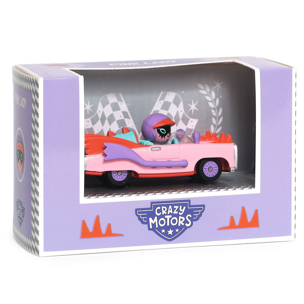 Djeco toys Crazy Motors - Pink Lady | metal car | size approx 4"x2"x3" | for ages 3-9 years