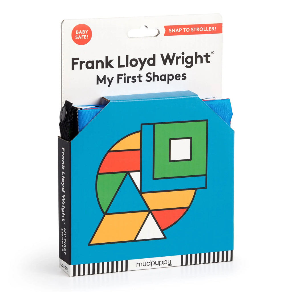 My First Shapes Crinkle Stroller Book | features Frank Lloyd Wright designs | snaps to stroller 