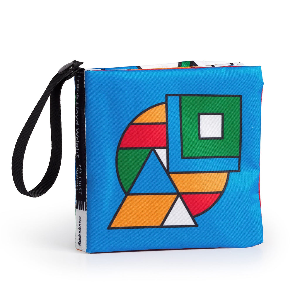 My First Shapes Crinkle Stroller Book | features Frank Lloyd Wright designs | snaps to stroller 