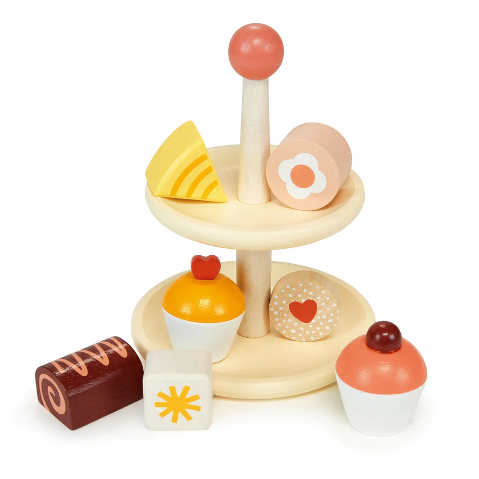 Mentari Wooden Cupcake Stand Play Set | Ages 3+ | 6"x5"x5"
