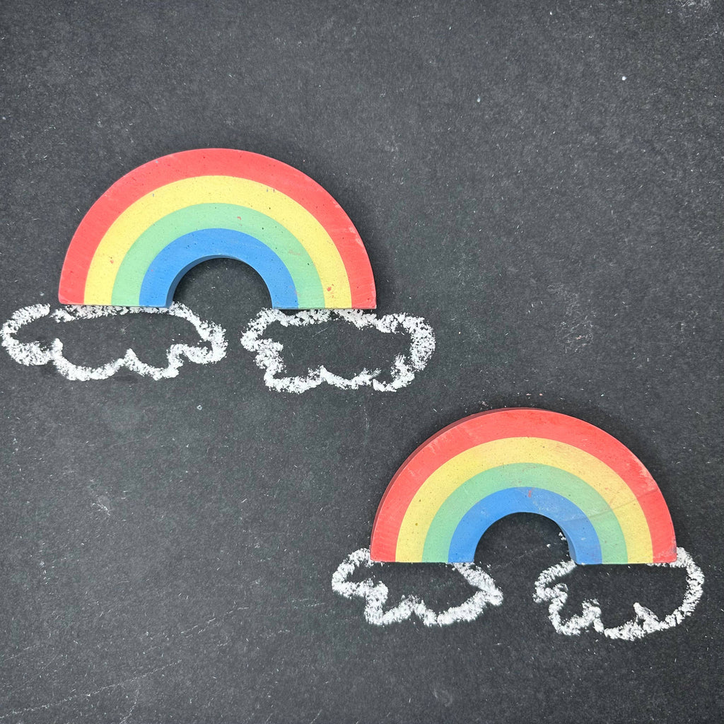 Set of 2 Rainbow Sidewalk Chalks | 4 colors in one! | Ages 3 and up