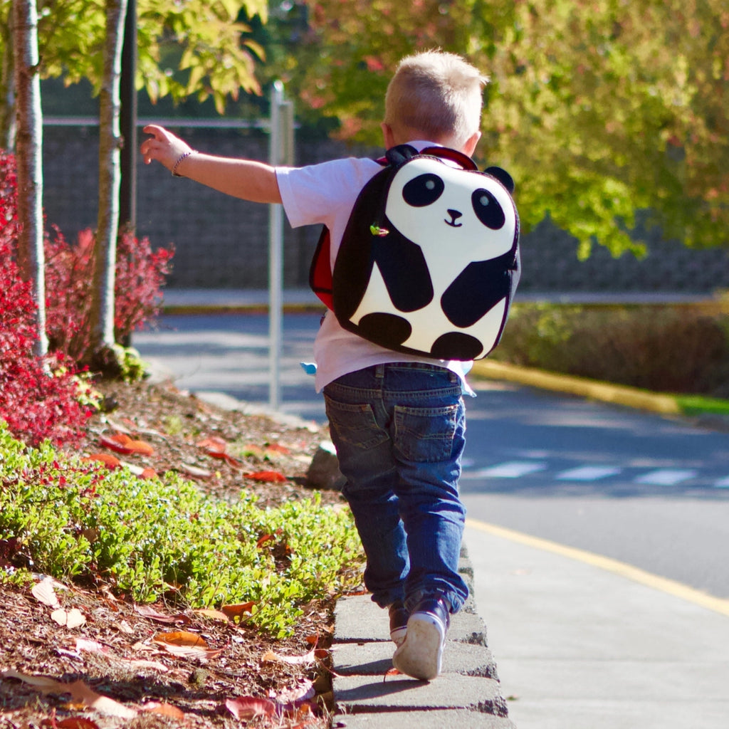 Washable Panda Bear Pre-school / Early Elementary Backpack | 3 inside pockets - lifestyle
