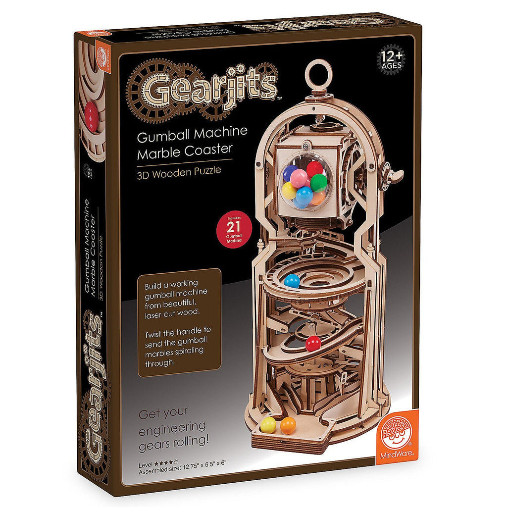 Build it youself Gearjits gumball machine marble coaster. 3D wooden puzzle 
