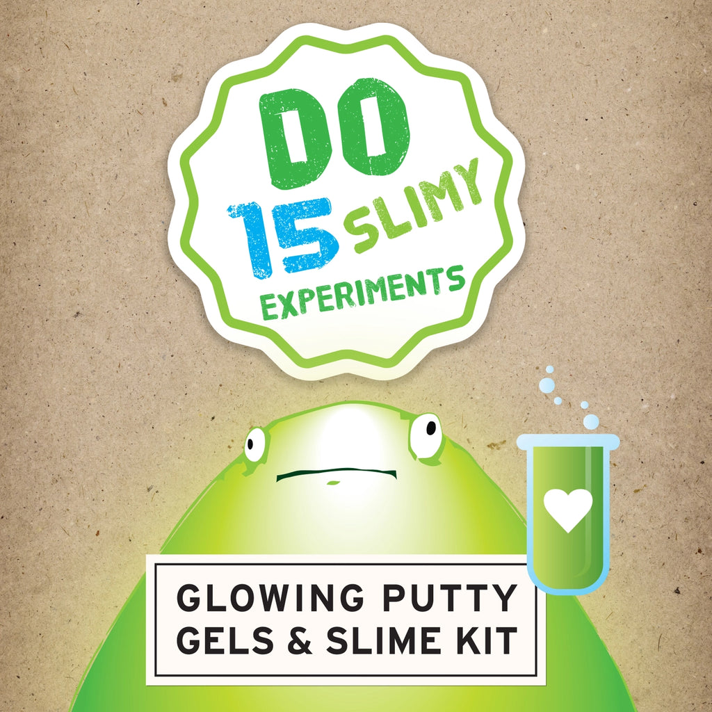 Glowing Putty Gels & Slime Kit with packaging, glue, and components | Ages 10 and up