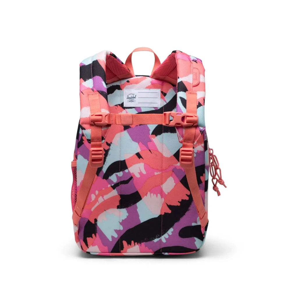 Herschel Youth Backpack | styled for 8-12 years | Tiger Spots print | laptop sleeve | front pocket | water bottle holder  | made from recycled fabrics | 15"(H) x 12"(W) x 5.75"(D)