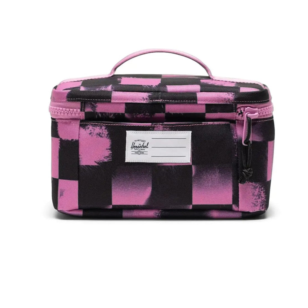 Herschel Lunch Box Little is designed to fit inside the Herschel heritage backpacks. This design is opera pink and black check print. back