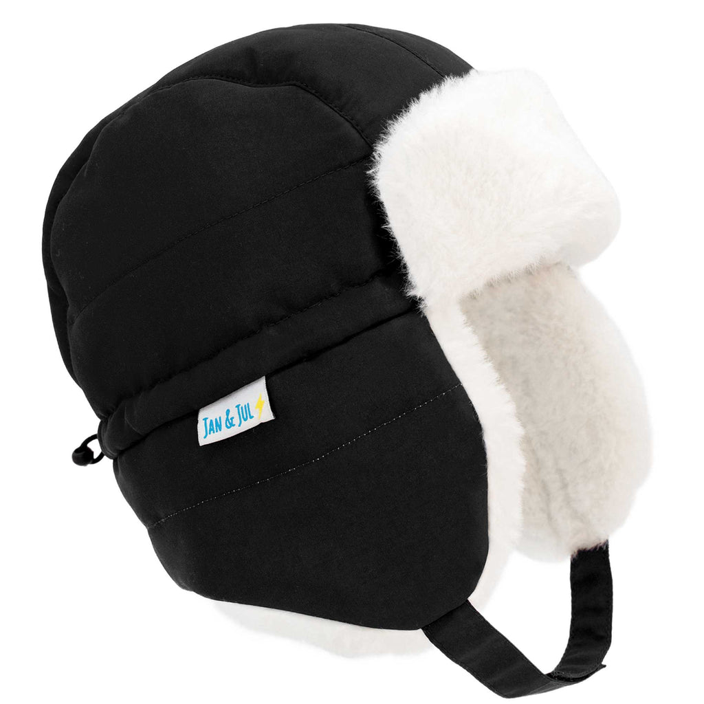 Faux Fur Lined Kids Trapper Hat | S/M/L | Fold-up Ear Flaps | Chin Strap