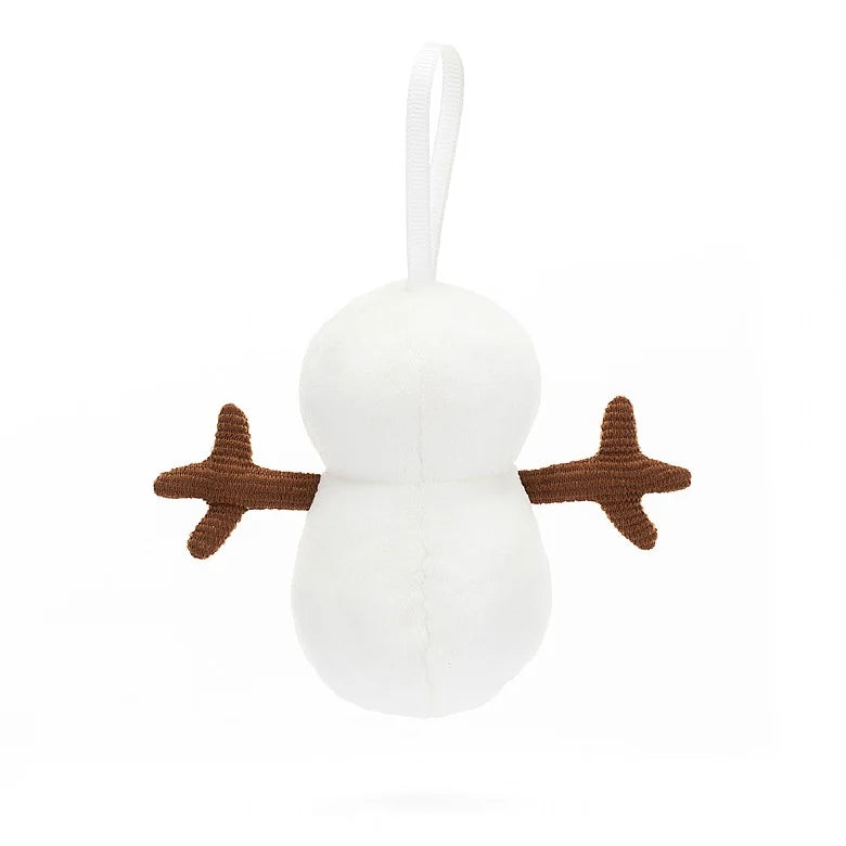 Jellycat Stuffed Ornament | Snowman | 4" tall | Soft and Squishy - back