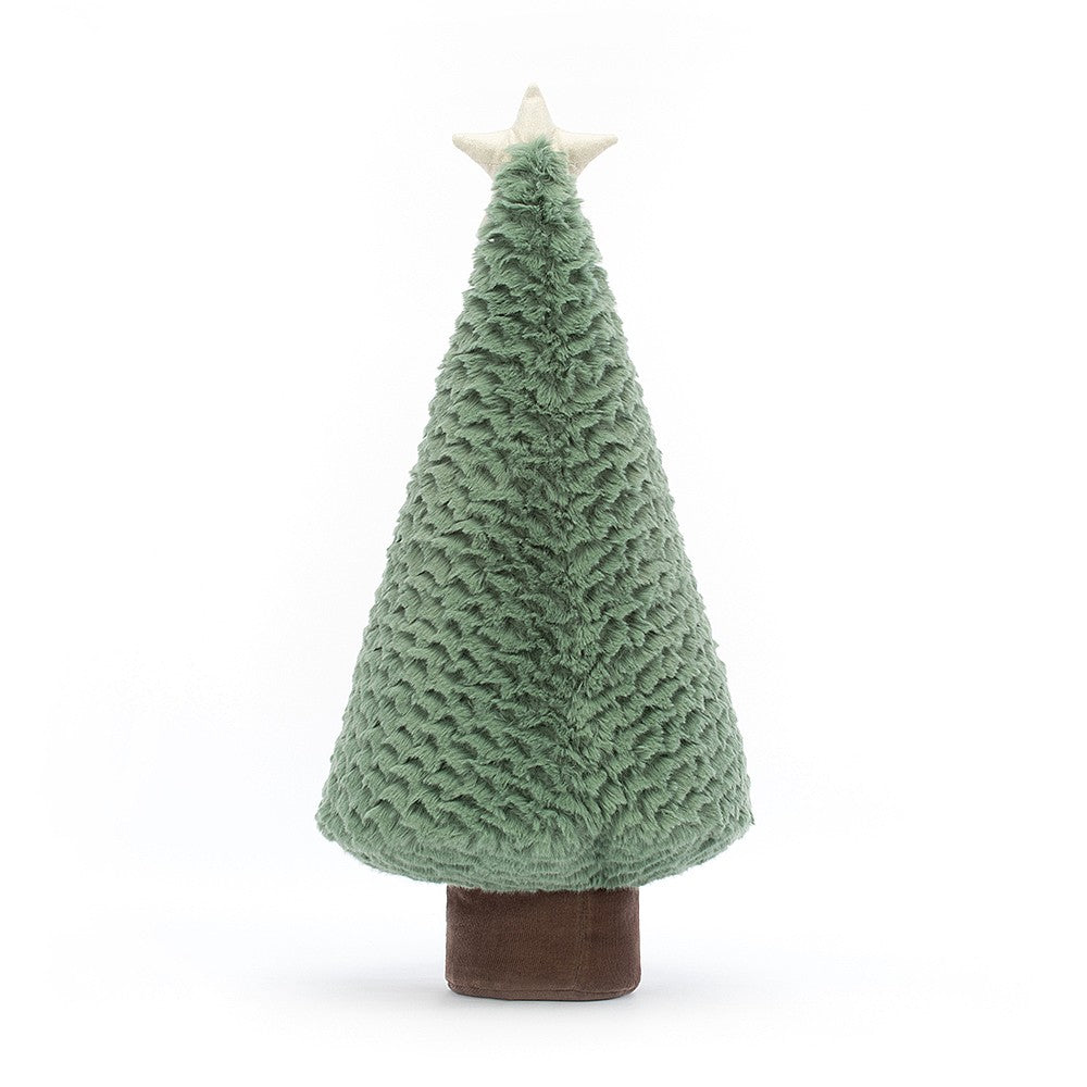 Jellycat Blue Spruce Christmas Tree | 17" tall | Stufffed with sandbag bottom | White Star on Top - back