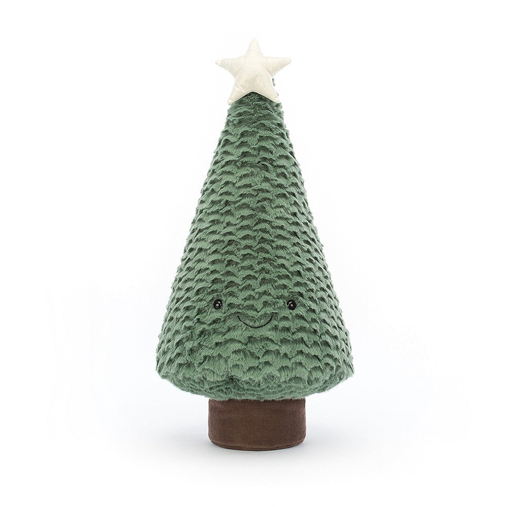Jellycat Blue Spruce Christmas Tree | 17" tall | Stufffed with sandbag bottom | White Star on Top