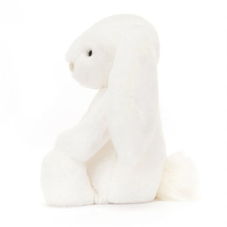 Jellycat Luna Luxe Holiday Bunny  | 20" tall! | Super Soft | White with Gold Nose - side