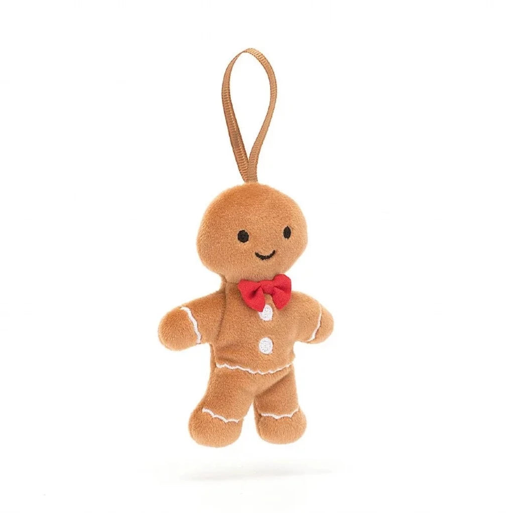 Jellycat Stuffed Ornament | Gingerbread Boy| 4" tall | Soft and Squishy