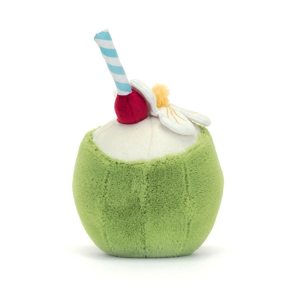Jellycat Amuseables Aruba Coconut | 5.9in x 4.3in x 3.5in | Sitting height 4.7" | Back view