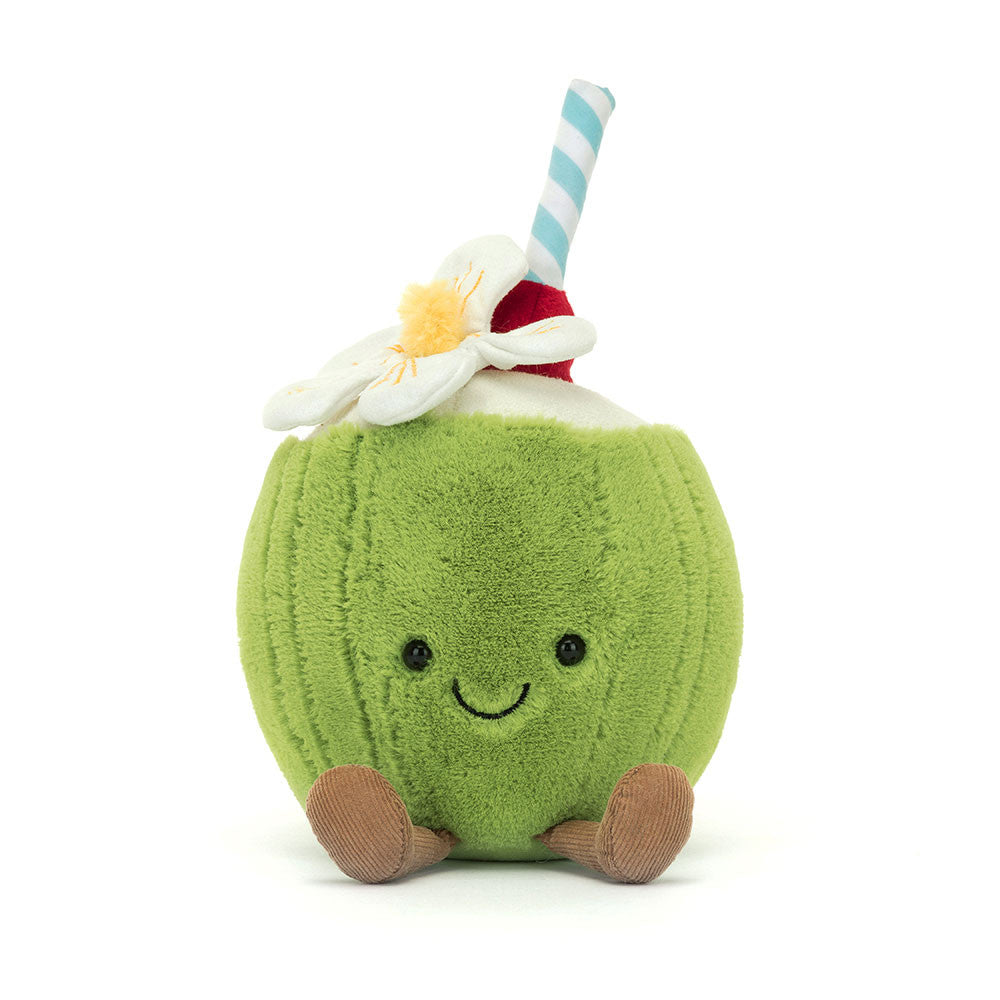 Jellycat Amuseables Aruba Coconut | 5.9in x 4.3in x 3.5in | Sitting height 4.7"