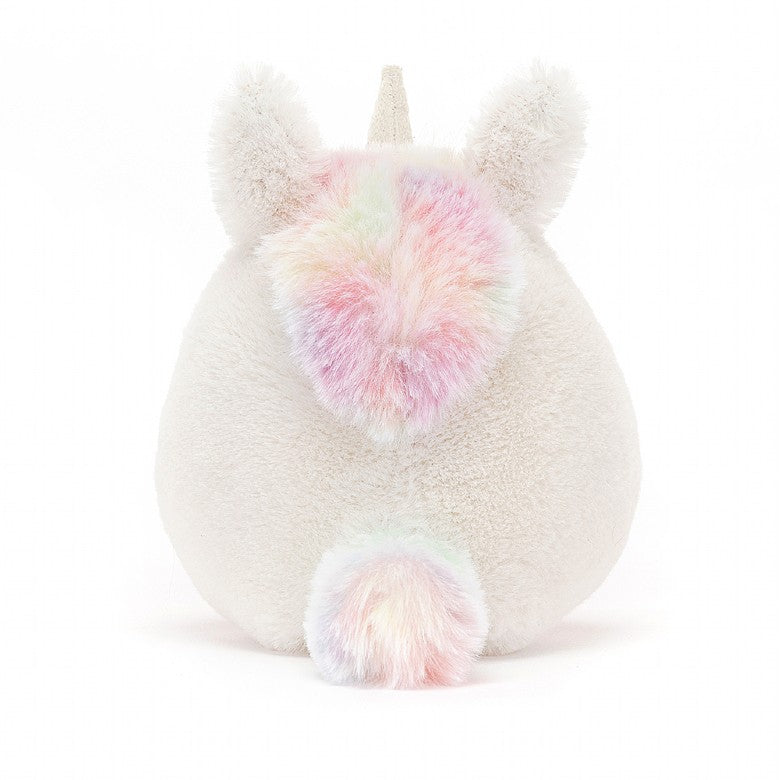 Jellycat Amuseable Unicorn | 4"h x 4"w | Cute and Cuddly | White & Pink - back view