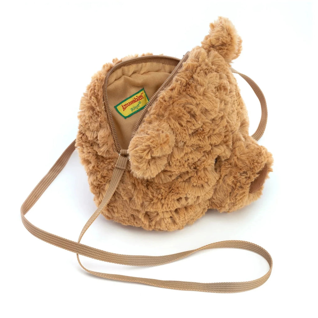 Jellycat Bartholomew Bear Purse | 46" strap | Zipper close - inside