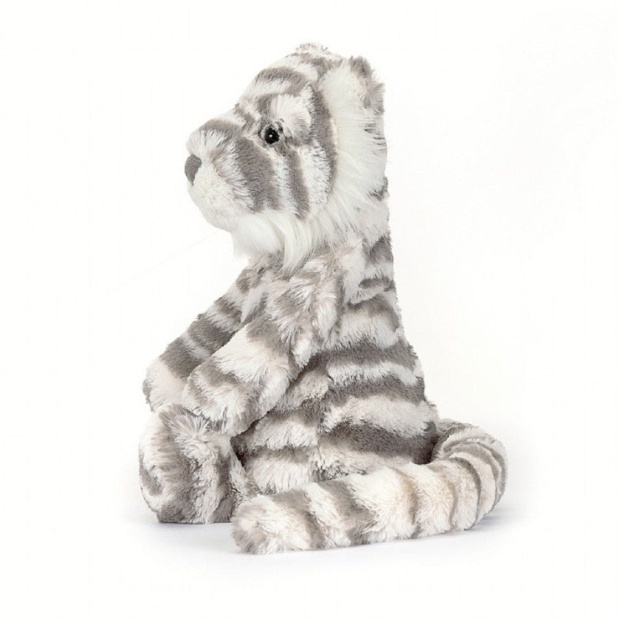 Jellycat Bashful Snow Tiger | Medium Size 12" tall  - side view