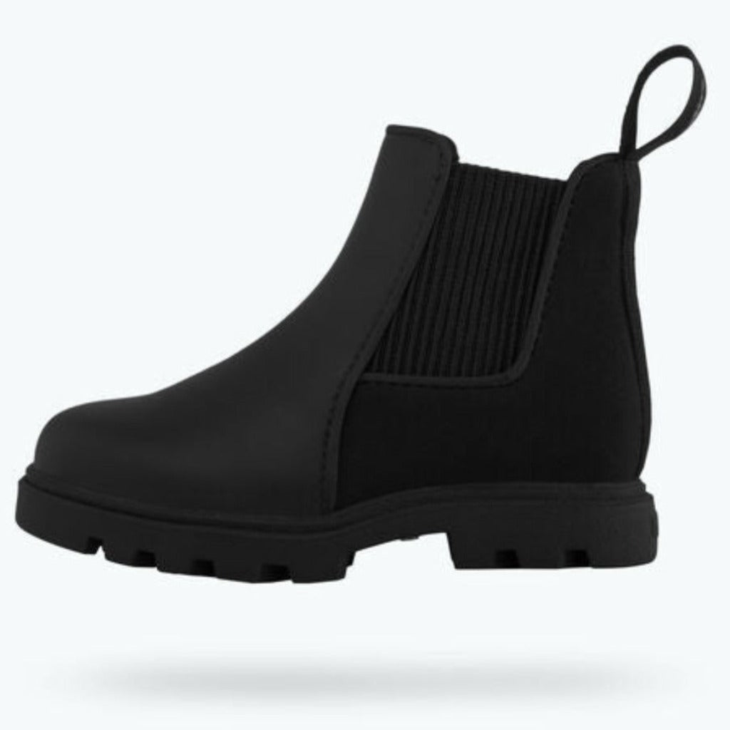 Native Shoe Treklite All Weather Wanderer Boot in Black | Side View