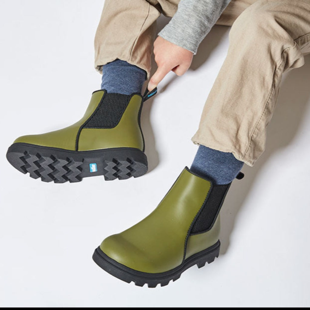 Native Treklite Rookie Green All-Weather Wanderer Boot | Pull-on loop in back | Elastic stretch sides | Water Resistant | Lifestyle
