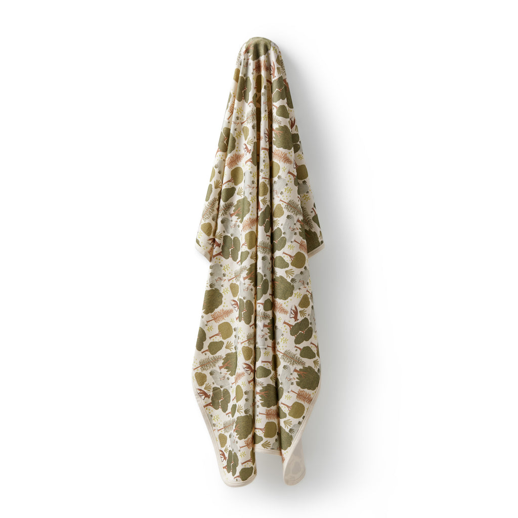 Little Trees Infant Swaddle Blanket | 37" square | organic cotton