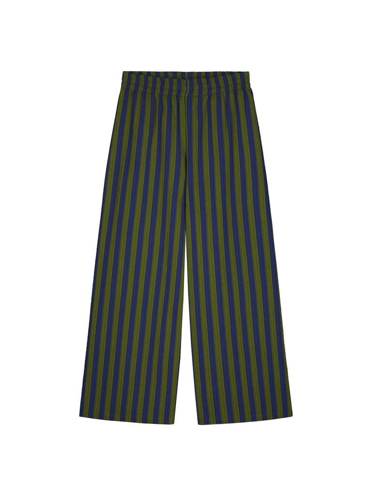brown and dark blue stripe seersucker | elastic waist | womens sizes |  