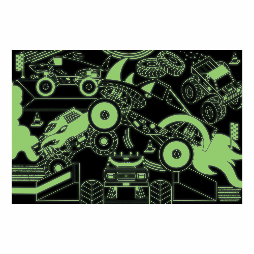 Monster Trucks glow-in-the-dark Puzzle | 100 piece | Ages 5 and up | glow picture