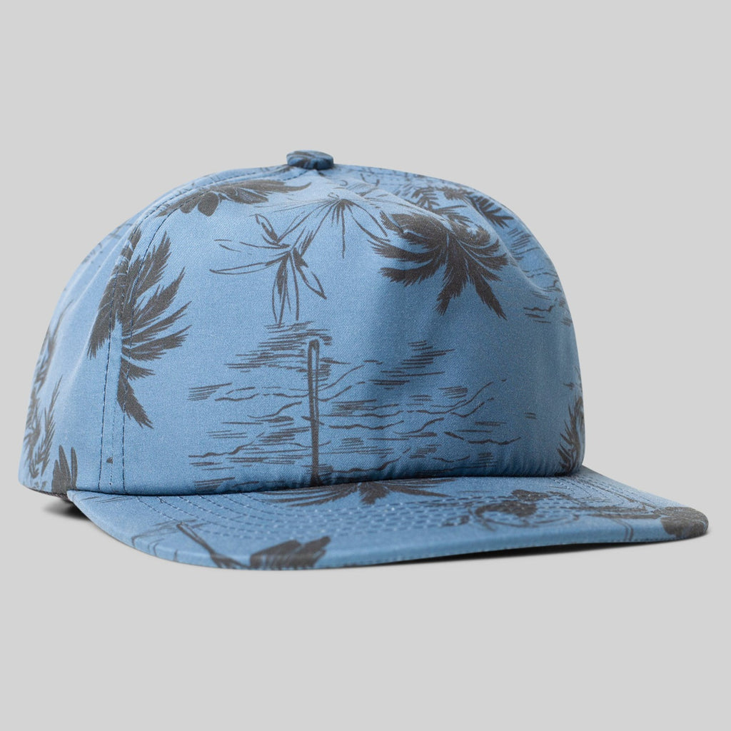 Munster flat brim blue hat with tropical beach print | one size | adjustable snapback | Youth size
