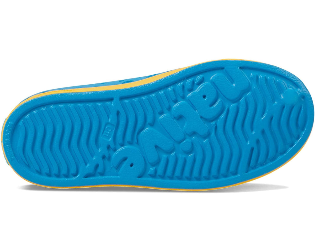 Native Wave Blue/Pollen Yellow Summer Water Shoe | Great for Beach/Playground | Durable | Kids Love!  - Sole View