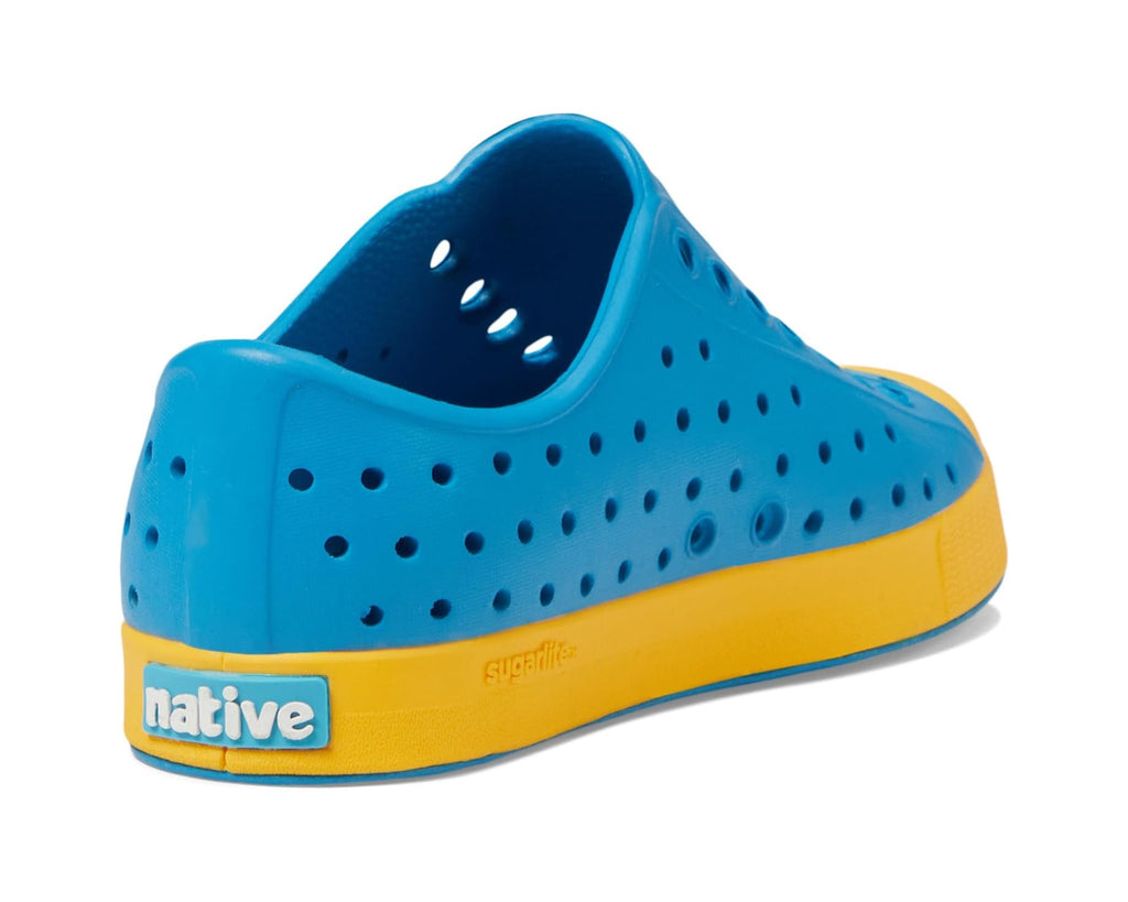 Native Wave Blue/Pollen Yellow Summer Water Shoe | Great for Beach/Playground | Durable | Kids Love!  - Back View