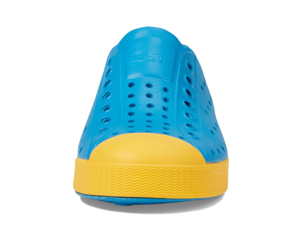 Native Wave Blue/Pollen Yellow Summer Water Shoe | Great for Beach/Playground | Durable | Kids Love!  - Toe View