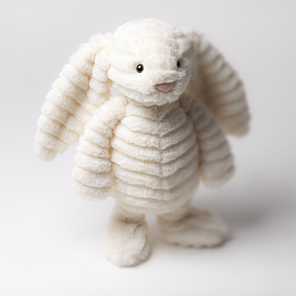Jellycat Nimbus Xunny | thick and soft white giant ribbed plush fabric | super tactile satisfaction  | 12" x 5" | front view 