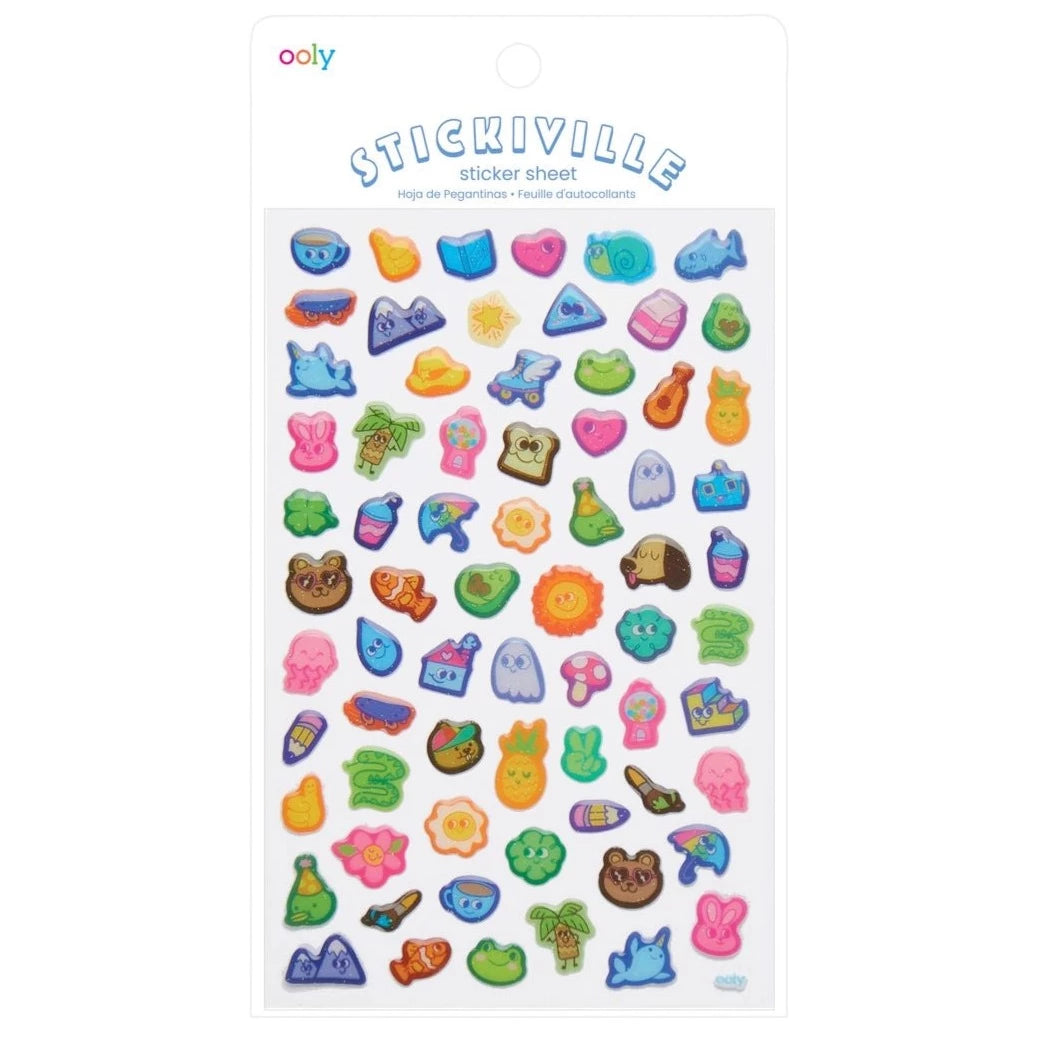OOLY Stickiville Rainbow Hearts Holographic Glitter Stickers