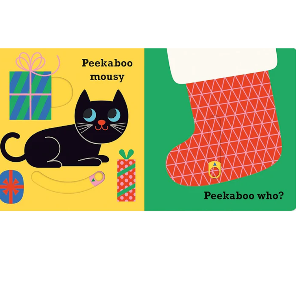 PeekaBoo Santa cover | for ages 0-3 yrs | 7 x 7 in | 8 pages | board book
| sample page