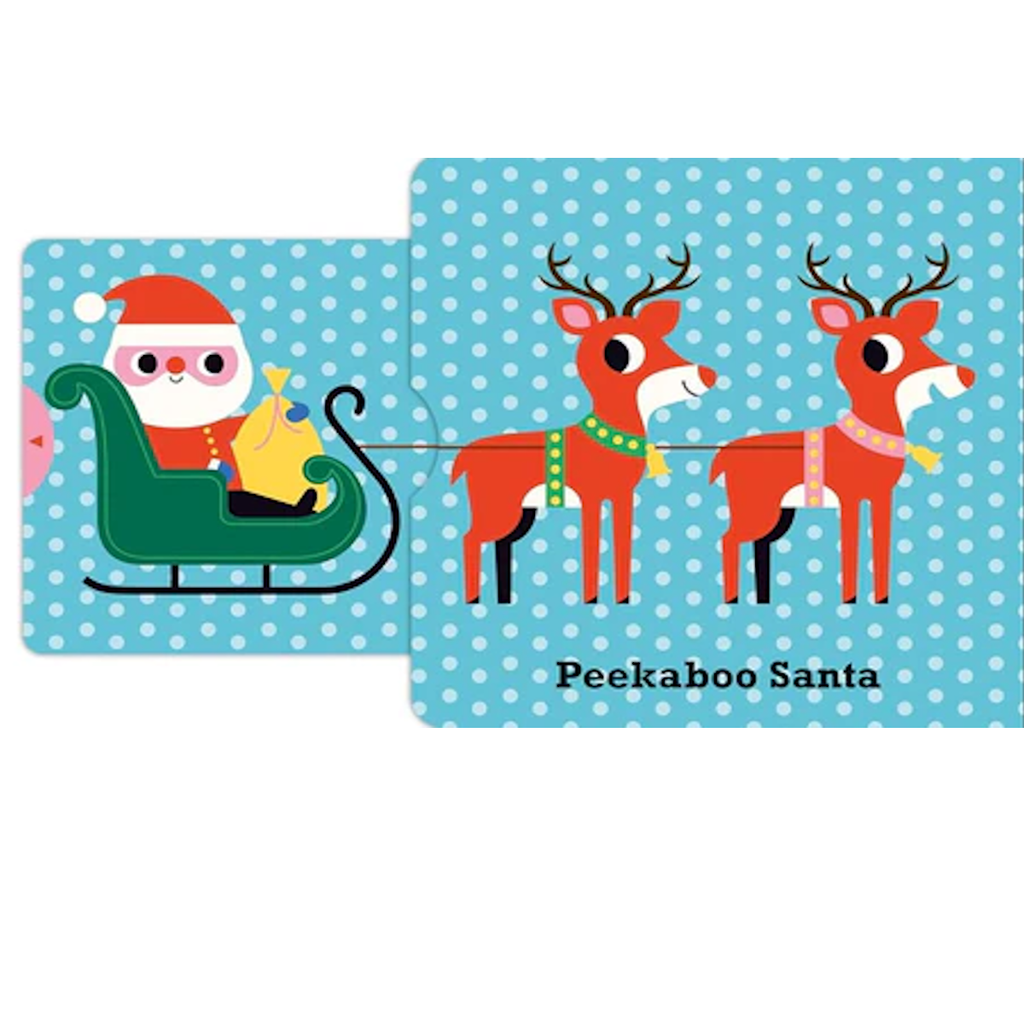 PeekaBoo Santa cover | for ages 0-3 yrs | 7 x 7 in | 8 pages | board book
| sample page