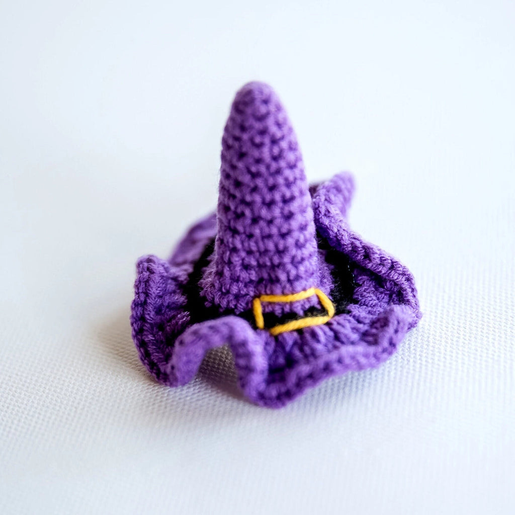 Purple witches hat infant/toddler hair clip | 2.5x2.5" | metal snap clip | perfect for introduction to Halloween dressup