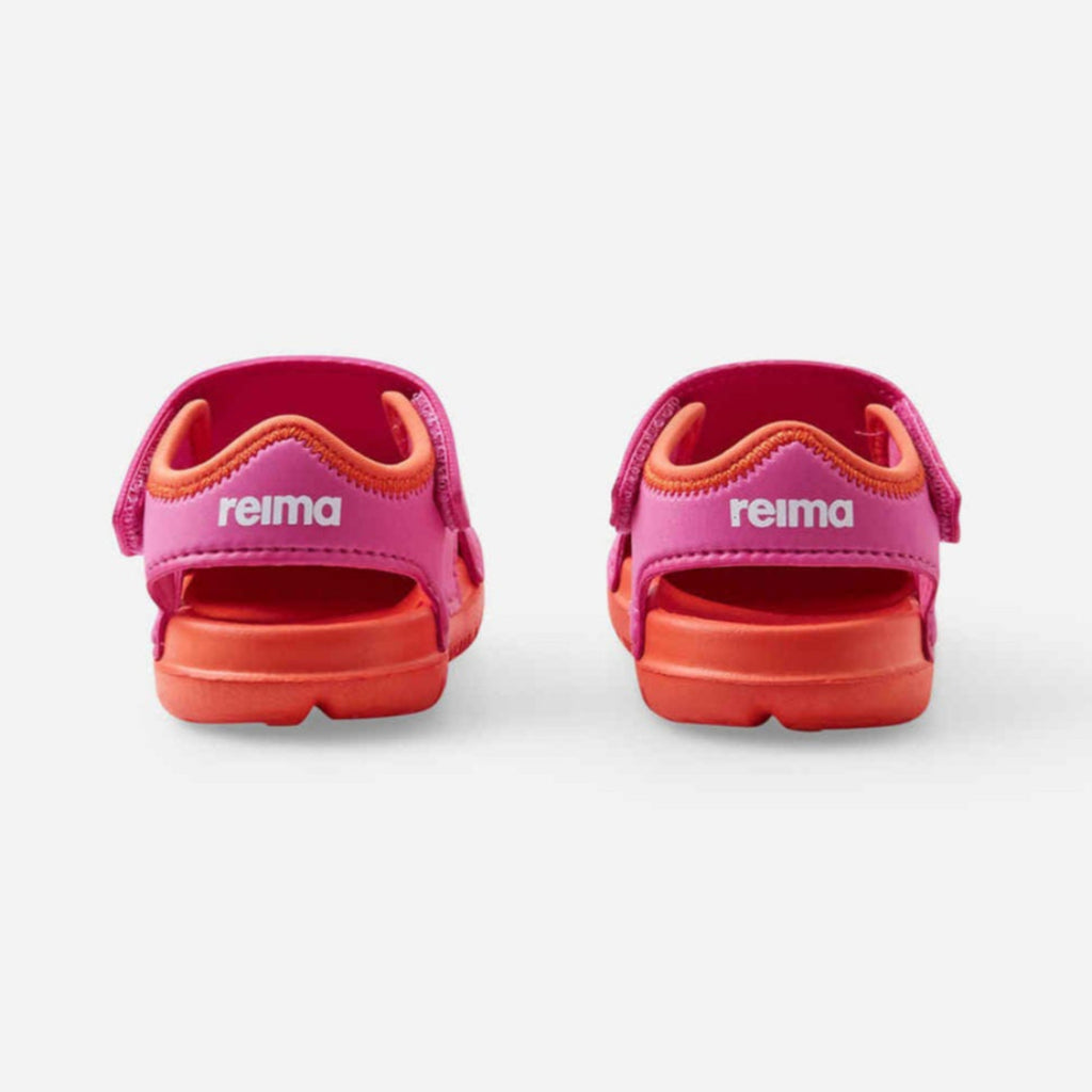 Ultra lightweight pink water sandal | generous toe box for active feet | Fluorocarbon & PVC free | velcro close both sides of foot | machine washable | back of shoe