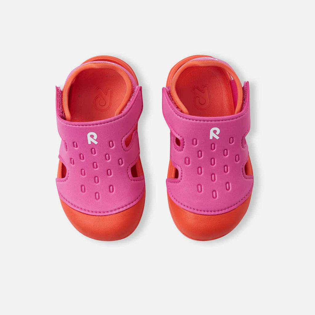 Ultra lightweight pink water sandal | generous toe box for active feet | Fluorocarbon & PVC free | velcro close both sides of foot | machine washable