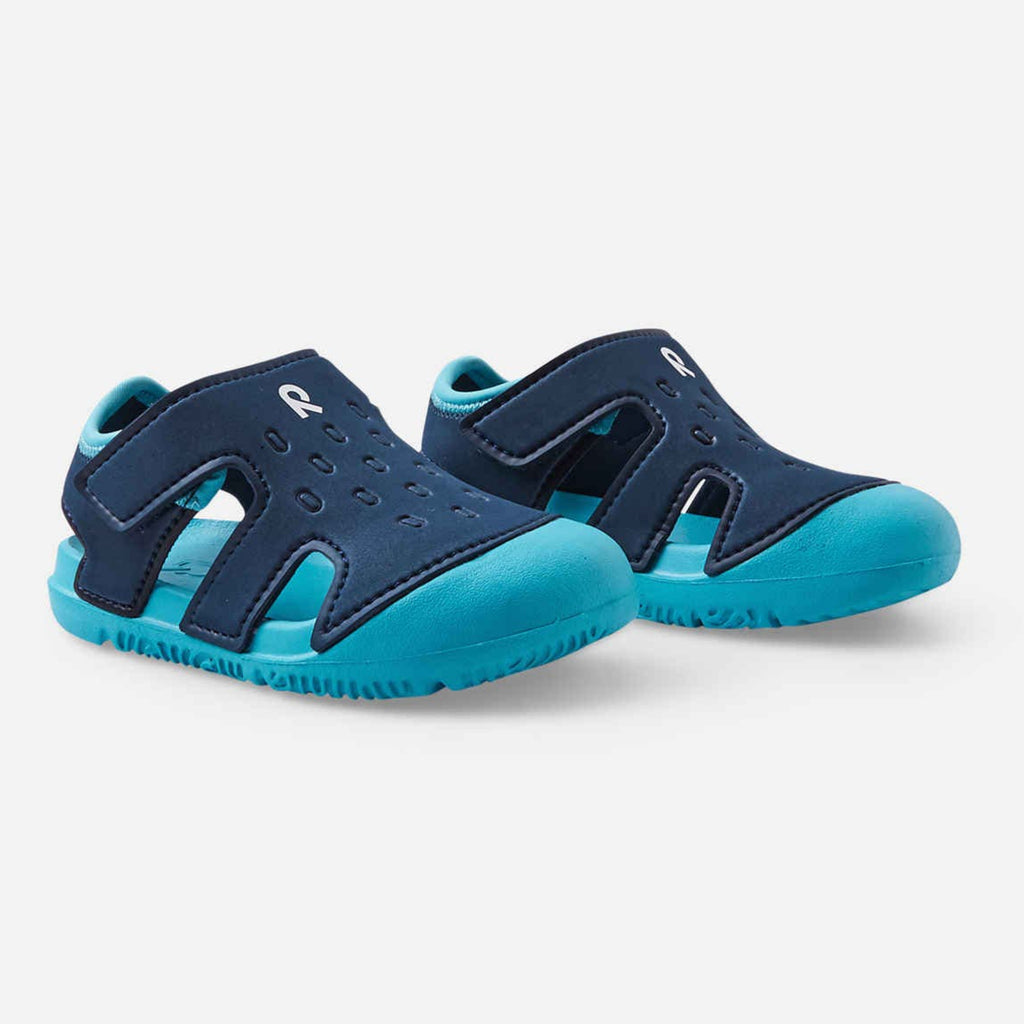 Ultra lightweight navy water sandal | generous toe box for active feet | Fluorocarbon & PVC free | velcro close both sides of foot