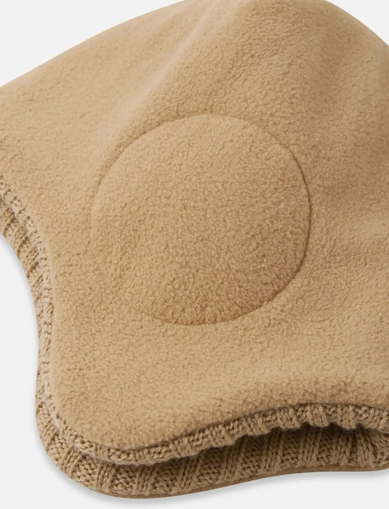 Kids Merino Wool hat with ear covers | lined with fleece for comfort and wind protection | beige | Perfect winter protection | inside lining