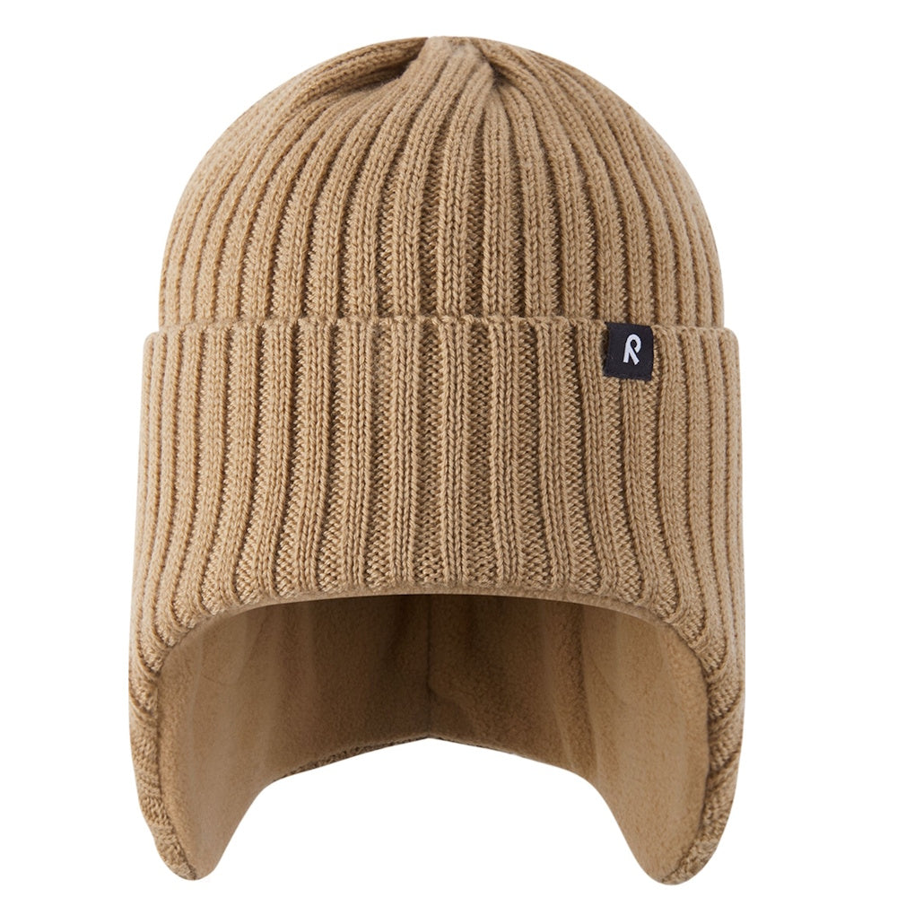 Kids Merino Wool hat with ear covers | lined with fleece for comfort and wind protection | beige | Perfect winter protection