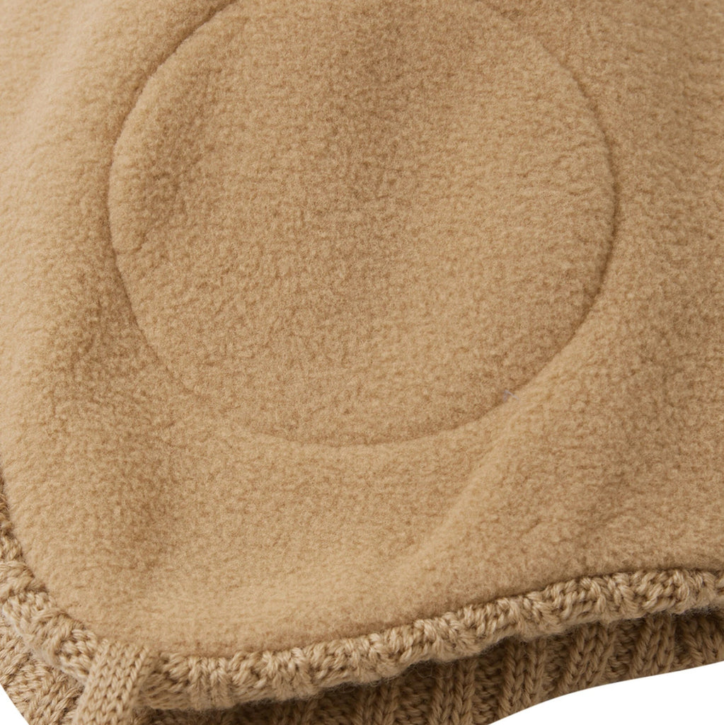 Toddler Merino Wool hat with ear covers & chin tie| lined with fleece for comfort and wind protection | extra lining for ears for wind block | Perfect winter protection | inside ear protection shown