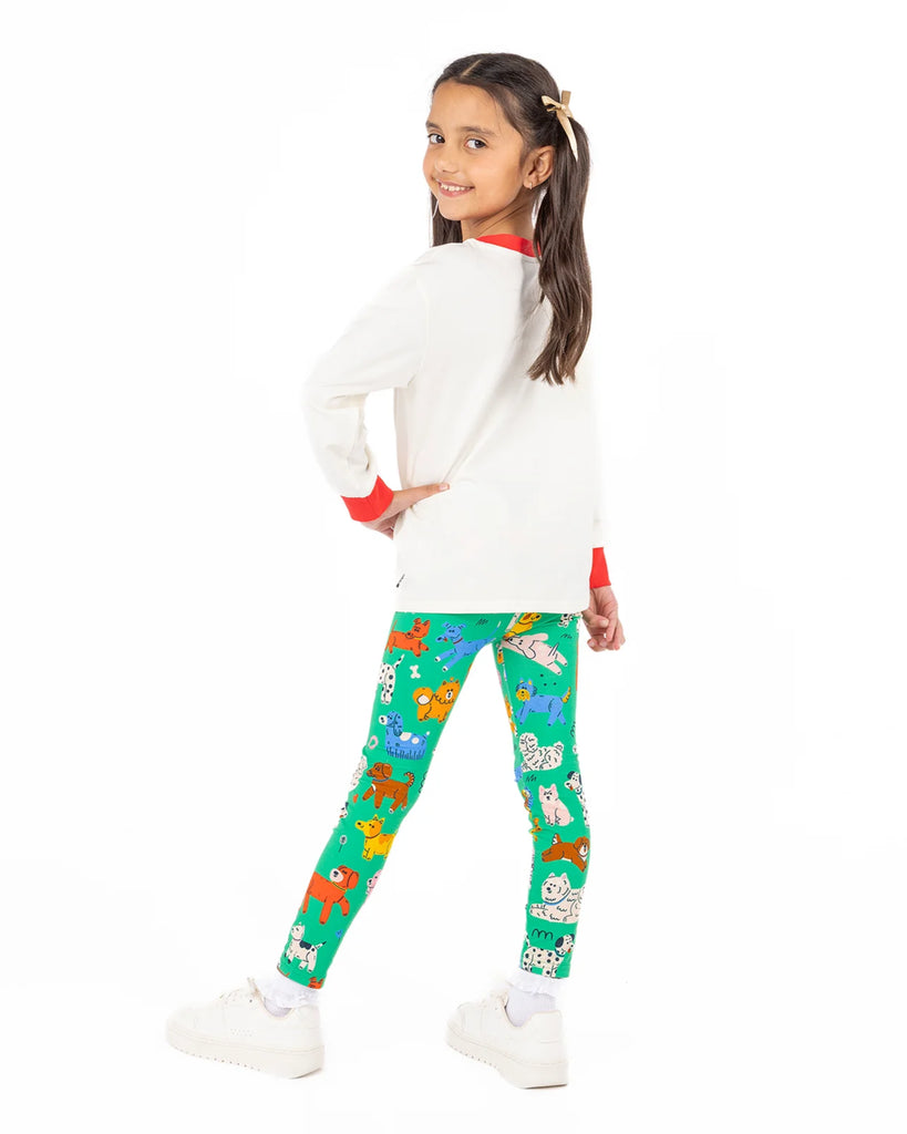 Day at the Dog Park Leggings | cotton | comfortable stretch | machine wash | elastic waist | back view