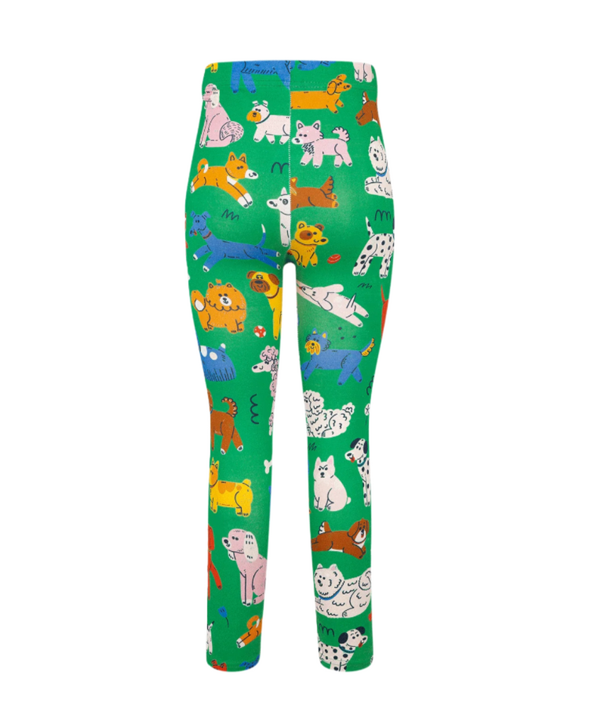 Day at the Dog Park Leggings | cotton | comfortable stretch | machine wash | elastic waist | back view