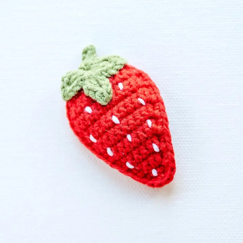 Handmade infant/toddler strawberry hairclip | ~2" x 1.5" | 